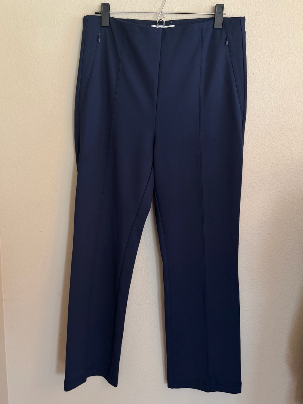 NWOT LOFT Navy Straight-Leg Pants with Front Seam Size Large